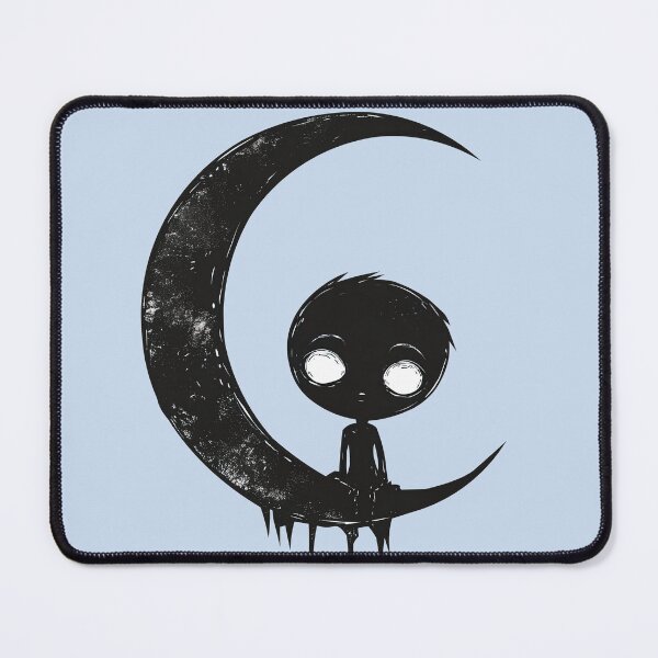 Item preview, Moon Child Gothic Silhouette Melancholy Dark Art Illustration designed and sold by DeadPixlDesigns.