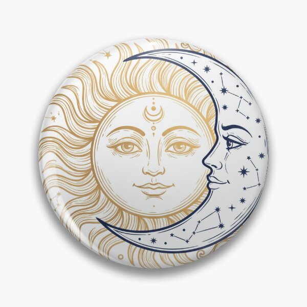 Item preview, Mystical Golden Sun and Crescent Moon Faces designed and sold by pohapoha181.