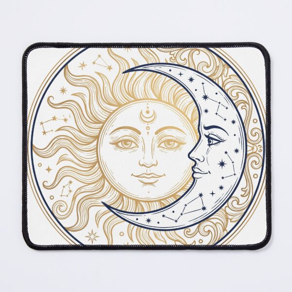 Item preview, Mystical Golden Sun and Crescent Moon Faces designed and sold by pohapoha181.