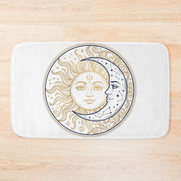 Item preview, Mystical Golden Sun and Crescent Moon Faces designed and sold by pohapoha181.