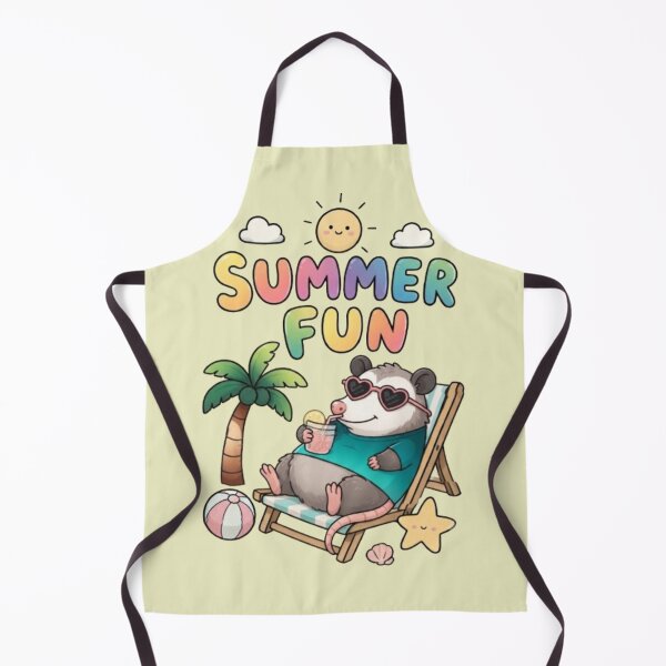 Item preview, Summer Fun – Whimsical Opossum Beach Art designed and sold by Dogandesighn.