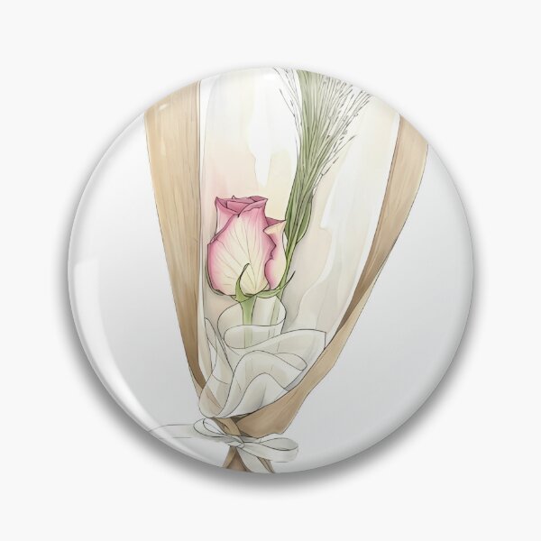 Item preview, Single Pink Rose Bouquet Illustration designed and sold by ​Pastel Botanica.