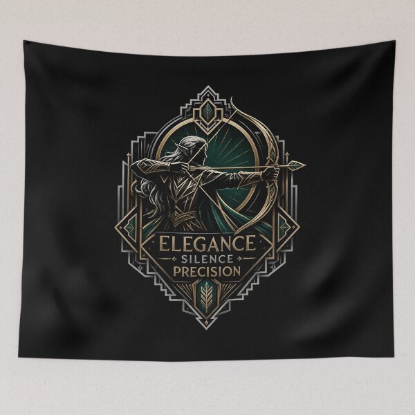 Item preview, Elegance Silence Precision Elven Archer Art Deco Fantasy designed and sold by Fenay Designs.