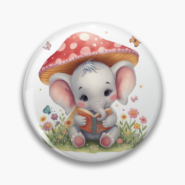 Item preview, A Cute Baby Elephant - Reading Pastel Colors, Sticker designed and sold by DigitfanStudio.