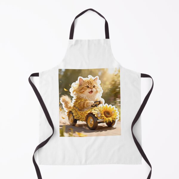 Item preview, Cream Cat Driving a Sunflower Car designed and sold by OksArtStudio.