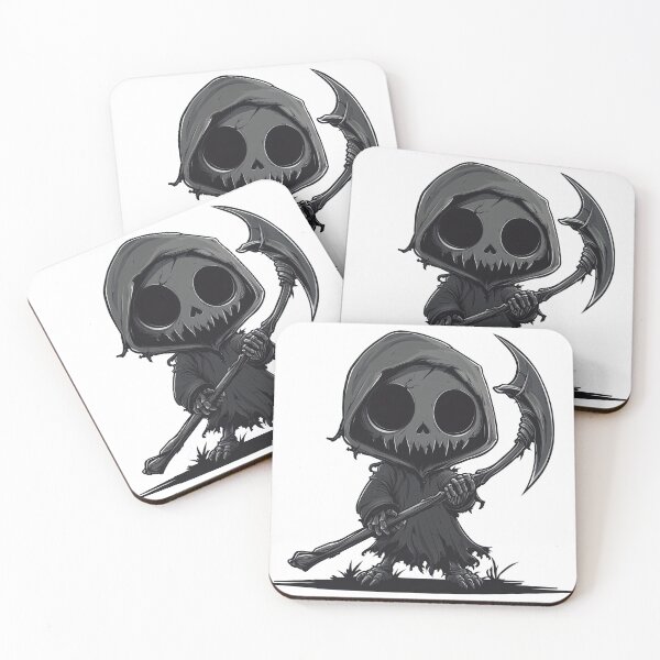 Item preview, Little Reaper Chibi Grim Reaper Cute Horror Scythe Illustration designed and sold by DeadPixlDesigns.