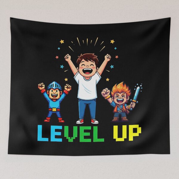 Item preview, Level Up Funny Retro Gaming Chibi Pixel Art designed and sold by DigitalArtx-com.