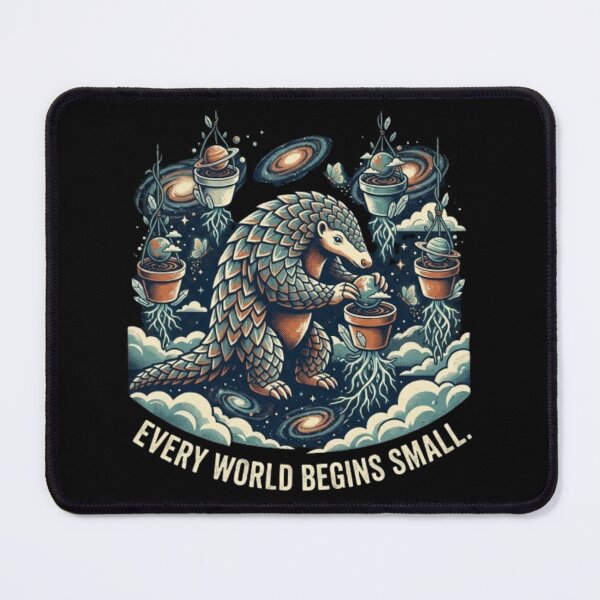 Item preview, Every World Begins Small – Cosmic Pangolin Fantasy Art designed and sold by Dogandesighn.