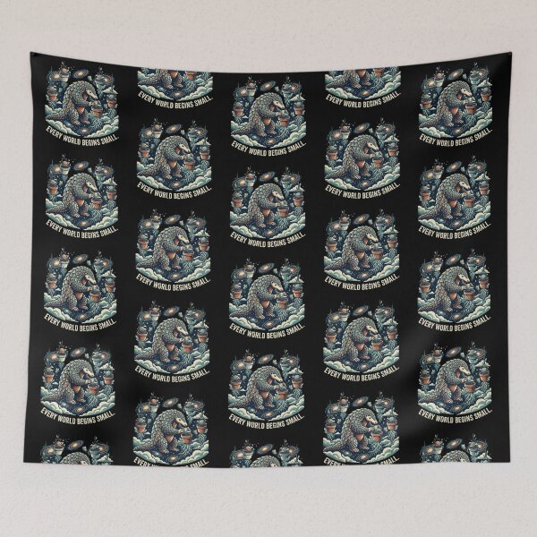 Item preview, Every World Begins Small – Cosmic Pangolin Fantasy Art designed and sold by Dogandesighn.