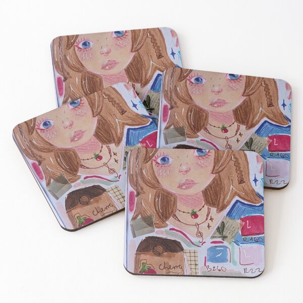 Item preview, Cute Anime Girl with Tomato Beret Sketchbook Collage designed and sold by Canvas & Chaos.