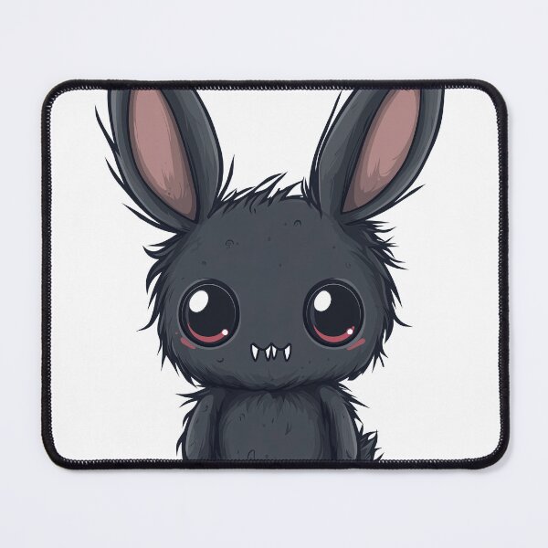Item preview, Creepy Cute Black Bunny Fangs Gothic Kawaii Illustration designed and sold by DeadPixlDesigns.