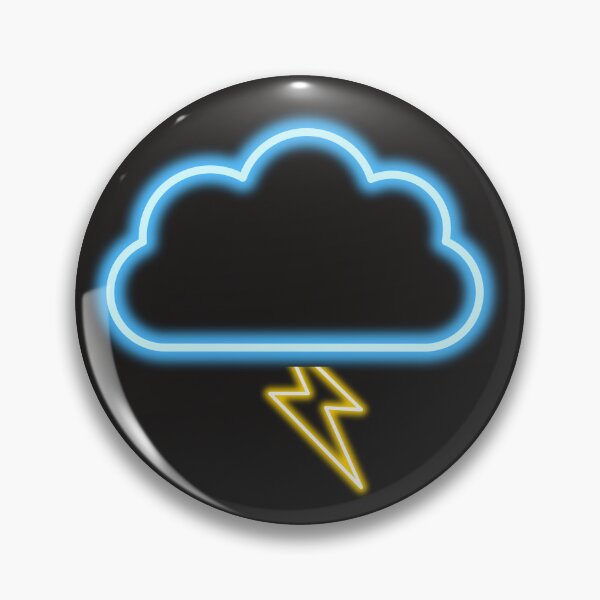 Item preview, Neon Cloud and Lightning Bolt Minimalist Art designed and sold by alalame.