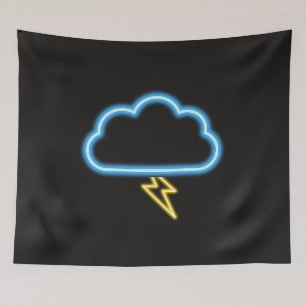 Item preview, Neon Cloud and Lightning Bolt Minimalist Art designed and sold by alalame.