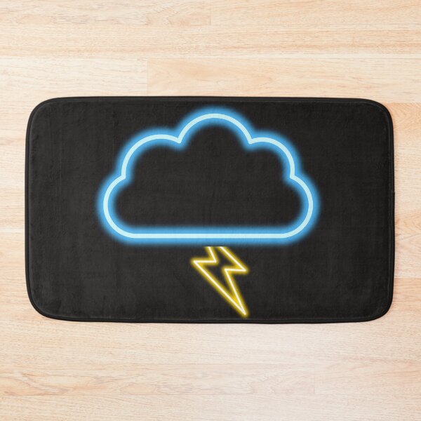 Item preview, Neon Cloud and Lightning Bolt Minimalist Art designed and sold by alalame.