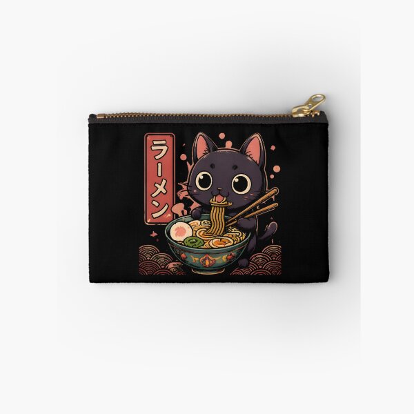 Item preview, Cute Black Cat Eating Ramen Japanese Kawaii Anime Noodles Graphic T-Shirt designed and sold by PixelForge11.
