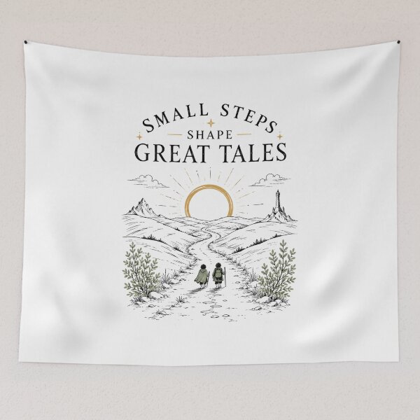 Item preview, Small Steps Shape Great Tales Wholesome Fantasy Quote designed and sold by Fenay Designs.