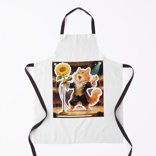 Item preview, Ginger Cat with Green Eyes Singing on an Opera Stage designed and sold by OksArtStudio.