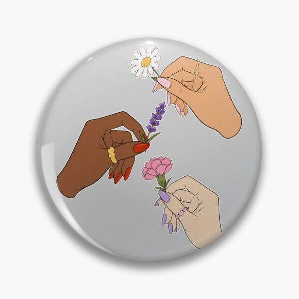 Item preview, Hands Sharing Flowers Diverse Skin Tones Illustration designed and sold by DjFreeq.