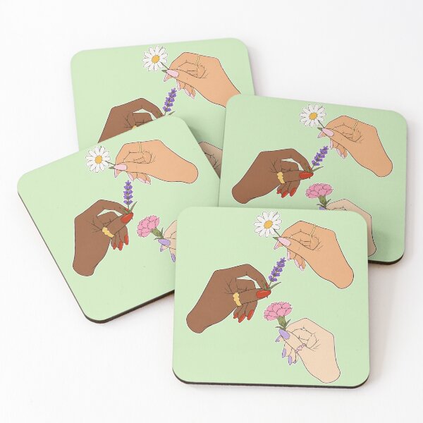 Item preview, Hands Sharing Flowers Diverse Skin Tones Illustration designed and sold by DjFreeq.