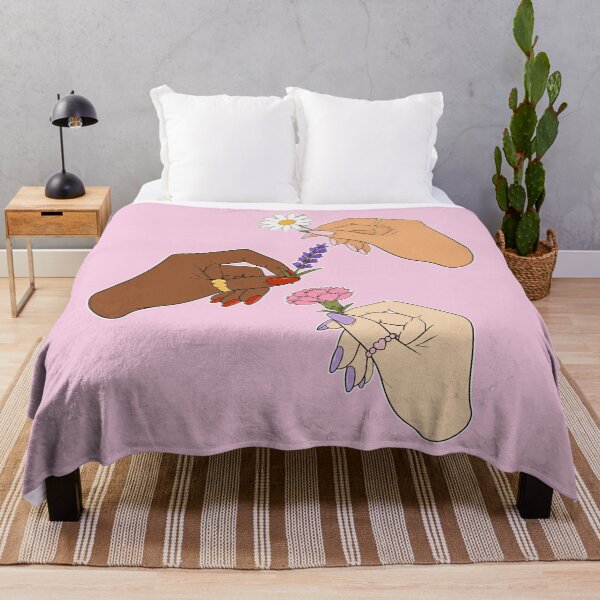 Item preview, Hands Sharing Flowers Diverse Skin Tones Illustration designed and sold by DjFreeq.