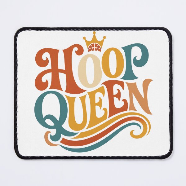 Item preview, Hoop Queen Retro 70s Wavy Typography Basketball Crown Design designed and sold by Bhinfy.