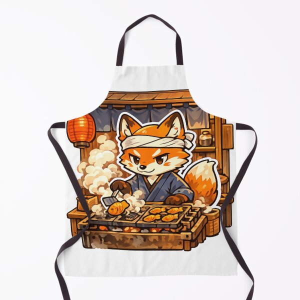 Item preview, Cute Fox Taiyaki Shop Sticker – Japanese Street Food Nostalgia Kawaii Anime Vinyl Sticker designed and sold by kawaii animal store (in Japan).