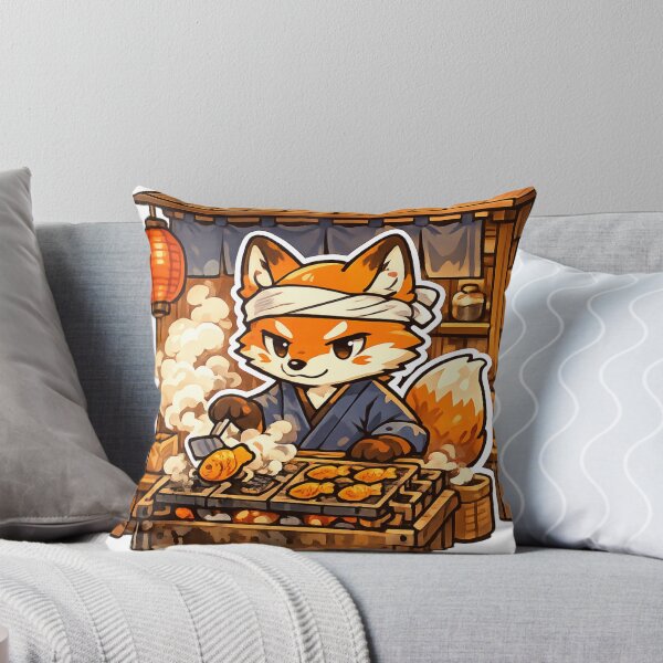 Item preview, Cute Fox Taiyaki Shop Sticker – Japanese Street Food Nostalgia Kawaii Anime Vinyl Sticker designed and sold by kawaii animal store (in Japan).
