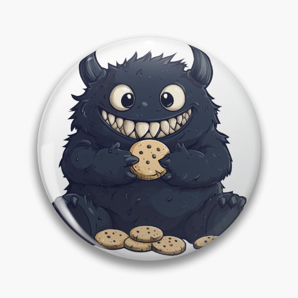 Item preview, Creepy Cute Blue Monster with Horns Kawaii Illustration designed and sold by DeadPixlDesigns.