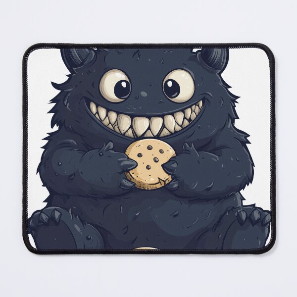 Item preview, Creepy Cute Blue Monster with Horns Kawaii Illustration designed and sold by DeadPixlDesigns.