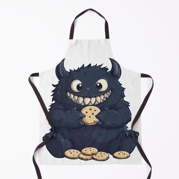 Item preview, Creepy Cute Blue Monster with Horns Kawaii Illustration designed and sold by DeadPixlDesigns.