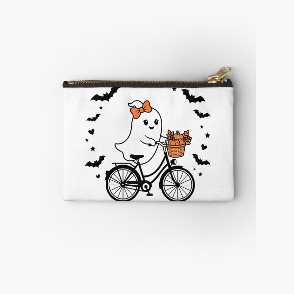 Item preview, Cute Halloween Ghost Girl Riding Bicycle with Pumpkins Kawaii  designed and sold by fawzimorsy.