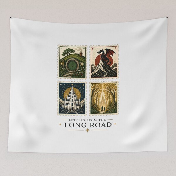 Item preview, Letters From The Long Road Vintage Fantasy Stamp Art designed and sold by Fenay Designs.