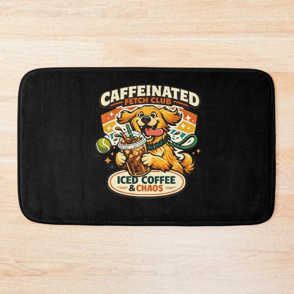 Item preview, Caffeinated Fetch Club Golden Retriever Iced Coffee Dog Shirt designed and sold by Concrete Coffee Studio.