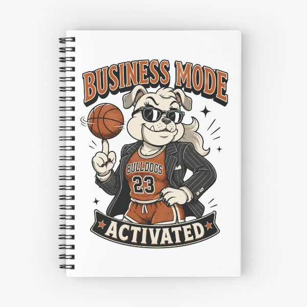 Item preview, Business Mode Activated Cute Bulldog Basketball Vintage Mascot designed and sold by Bhinfy.