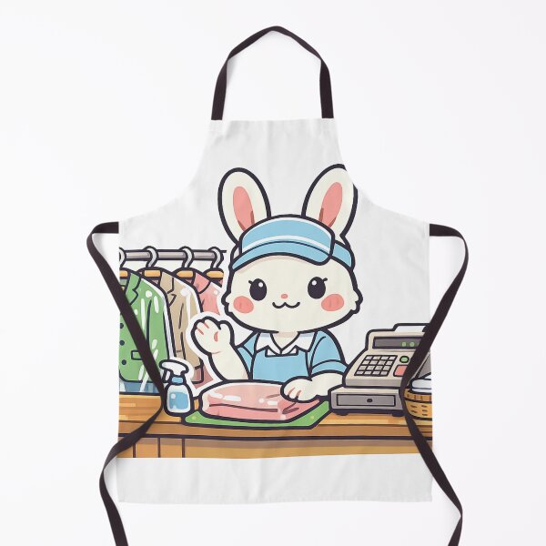 Item preview, Kawaii Rabbit at a Retro Japanese Dry Cleaner Sticker | Showa Laundry Shop Anime Art designed and sold by kawaii animal store (in Japan).