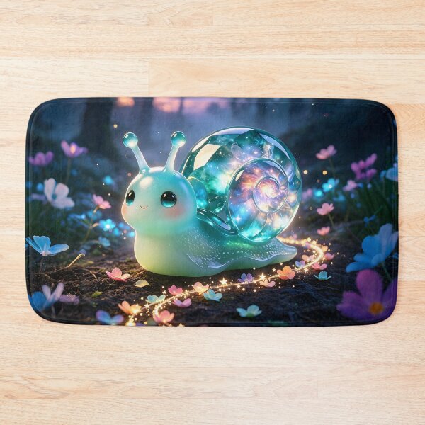 Item preview, Starry Trail Guardian - Cute Emerald Snail Leaving Magic Tracks designed and sold by ABYSSLAB.
