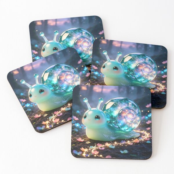 Item preview, Starry Trail Guardian - Cute Emerald Snail Leaving Magic Tracks designed and sold by ABYSSLAB.