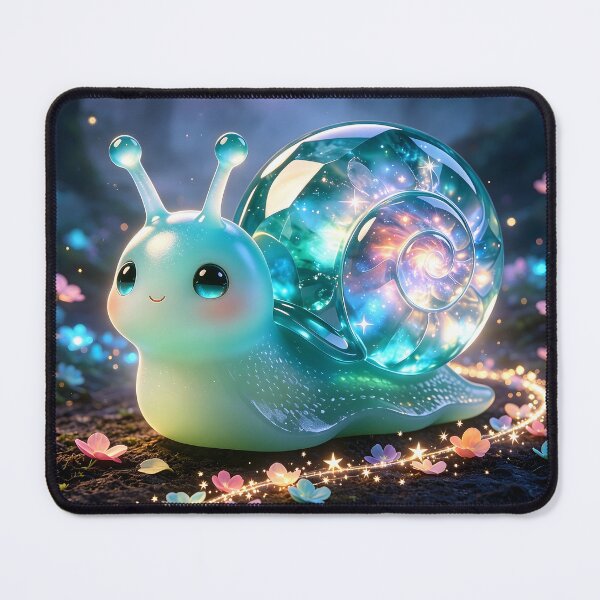 Item preview, Starry Trail Guardian - Cute Emerald Snail Leaving Magic Tracks designed and sold by ABYSSLAB.