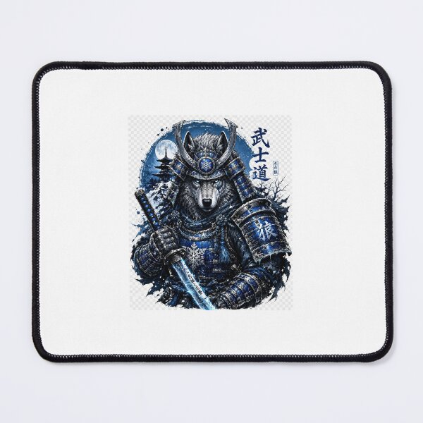Item preview, Frost Wolf Samurai Warrior Art designed and sold by Rogue Heart Collective™.