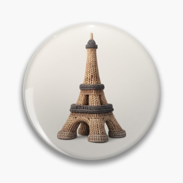 Item preview, Cute Knitted Eiffel Tower Plush | Cozy Kawaii Handmade Travel Landmark designed and sold by Moons Studio.