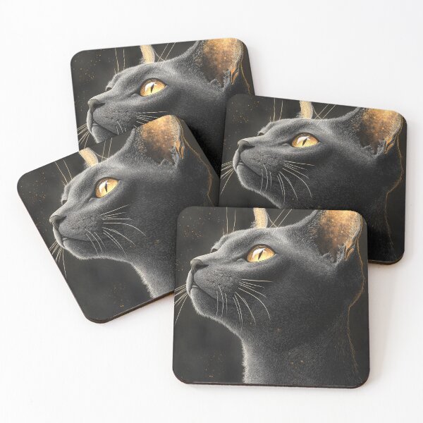 Item preview, Sphynx Cat Golden Eyes Black Feline Mystic Moonwatcher designed and sold by mildaclairmo.