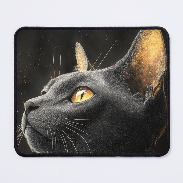 Item preview, Sphynx Cat Golden Eyes Black Feline Mystic Moonwatcher designed and sold by mildaclairmo.