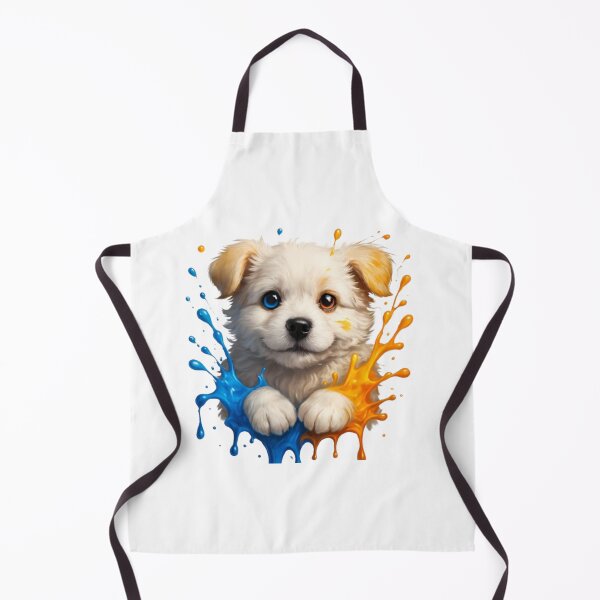 Item preview, Cute Puppy with Blue and Orange Paint Splash designed and sold by PixelStyle Studio.