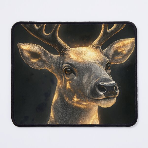 Item preview, Reindeer Caribou Golden Antlers Forest Spirit Glow designed and sold by mildaclairmo.