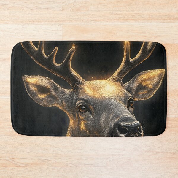 Item preview, Reindeer Caribou Golden Antlers Forest Spirit Glow designed and sold by mildaclairmo.