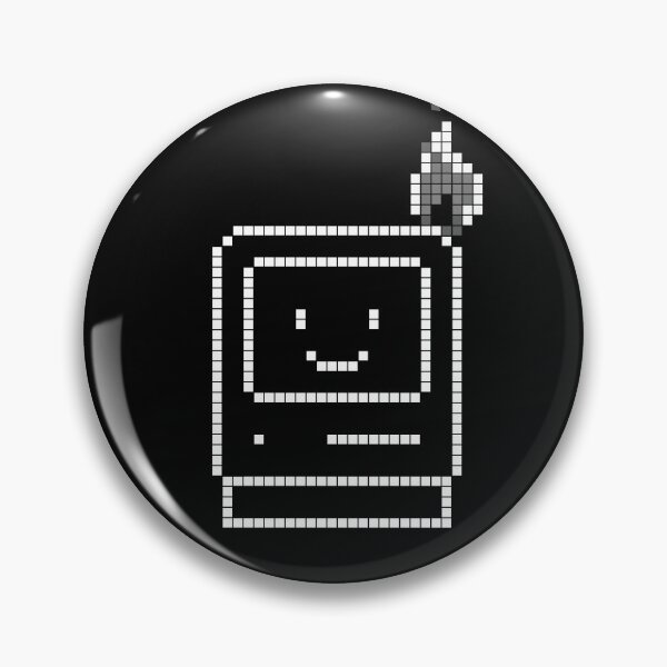 Item preview, On Fire Smiling Mac Pixel Art Monochrome designed and sold by coshe.