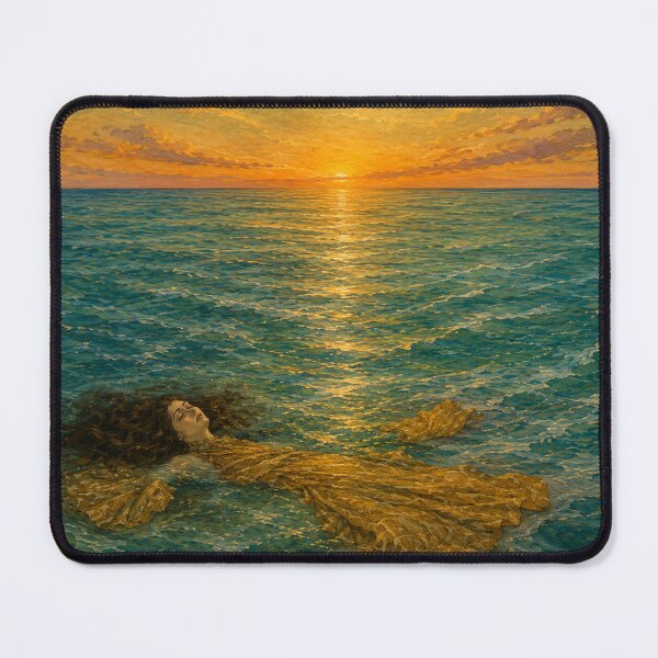 Item preview, The mermaid - Death by Edmund Dulac - Vintage Seascape Painting Floating Woman Wall Art for Coastal Decor Lovers designed and sold by RickE.