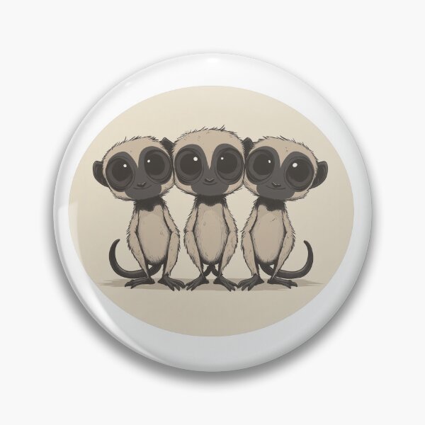 Item preview, Three Cute Lemurs Big Eyes Illustration Funny Animal Design designed and sold by DeadPixlDesigns.
