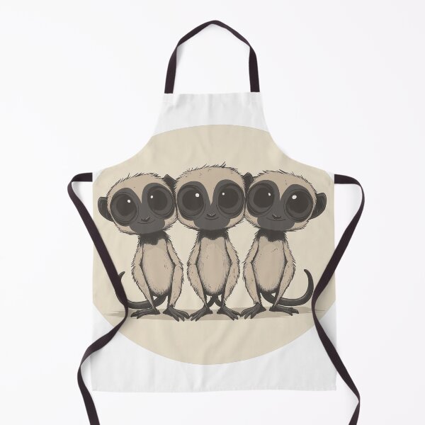 Item preview, Three Cute Lemurs Big Eyes Illustration Funny Animal Design designed and sold by DeadPixlDesigns.