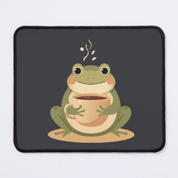 Item preview, Cozy Frog Holding Hot Coffee Morning Vibes Kawaii T-Shirt designed and sold by WrongGift.